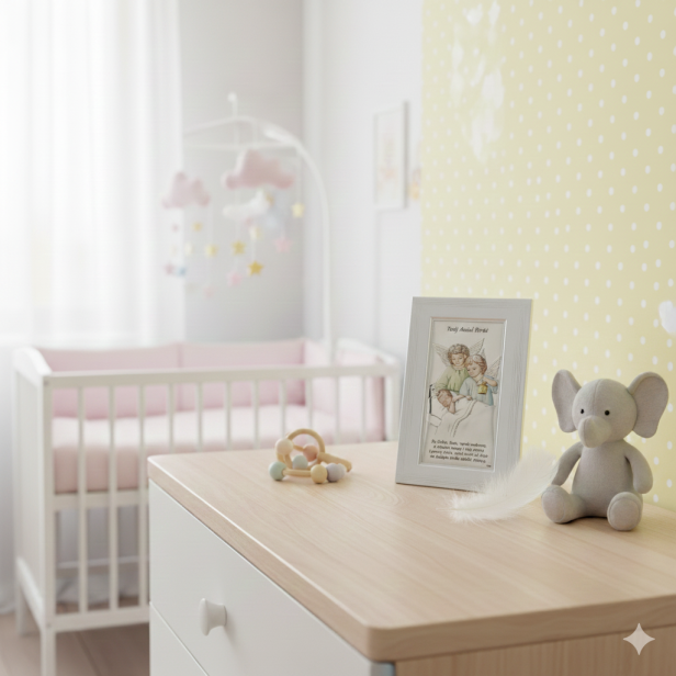 Obrazek srebrny Twój Anioł Stróż – włoski wizerunek w srebrze ARGENTO SACRO™ aranzacja