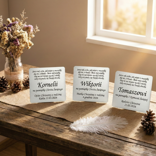 wizualizacja personalizacji tabliczki z grawerem laserowym