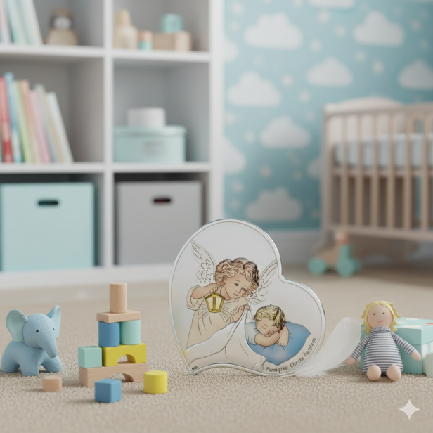 Ujęcie prezentowe z piórkiem – symbol lekkości i opieki.