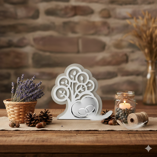 Aranżacja dla obrazka srebrnego dla Nowożeńców