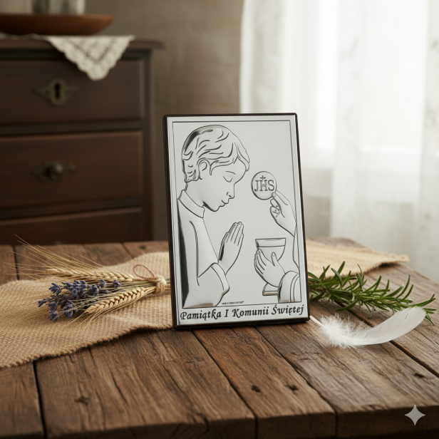 MIRO-SILVER® – profil chłopca w modlitwie.