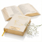Pismo Święte ST i NT - biała ecri ze złoceniem, paginatorami Twoim grawerem | Biblia Paulistów | Pamiątka I Komunii Świętej