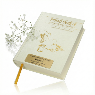 Pismo Święte Starego i Nowego Testamentu w białej oprawie ecri