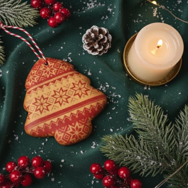 jako dekoracja Piernik świąteczny z choinką – ręcznie dekorowany, słodki upominek