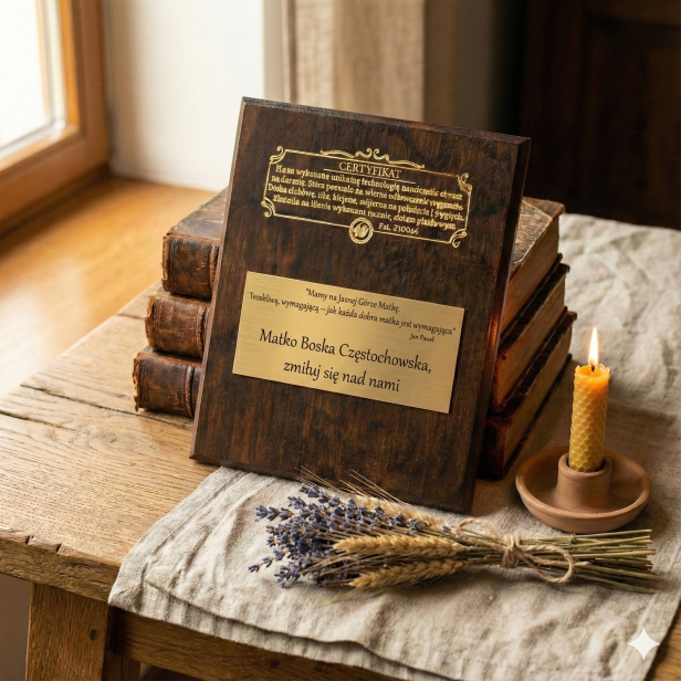 Ikona Matki Bożej Częstochowskiej z certyfikatem i cytatem | ICONA SACRA™ – Alnus