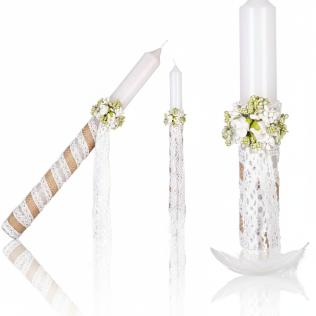 Świeca w ekologicznym stylu ♻ - zdobienie naturalne gromnica ze stroikiem