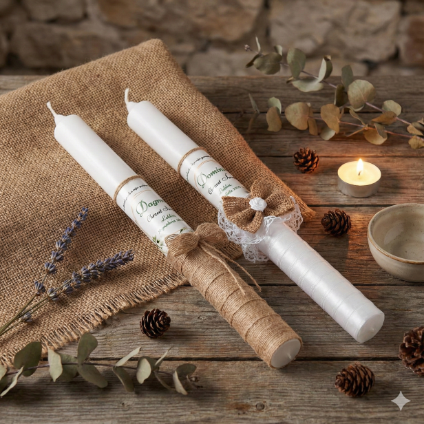 EKO świeca ♻ - jut z szyfonem w aranzacji