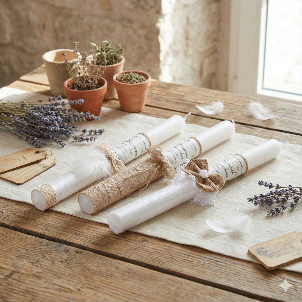 aranżacja z EKO świeca ♻ - jut z szyfonem