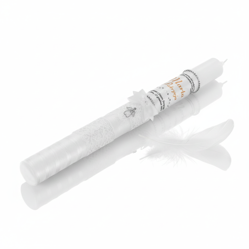 Świeca zdobiona srebrnym wisiorkiem ANIOŁEK | Linia SILVER GRACE®