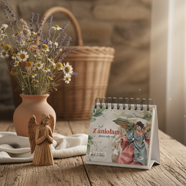 aranżacja dla Codziennik na biurko „Z aniołami przez cały rok” – rozpocznij dzień z aniołami