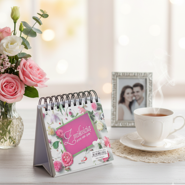 Codziennik na biurko – „Z miłością przez całe życie”  w aranżacji