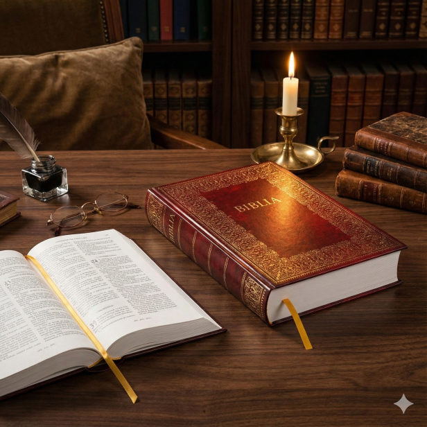 Biblia Domowa Rodzinna – Pismo Święte Starego i Nowego Testamentu w brązowej oprawie, eleganckie wydanie do domu