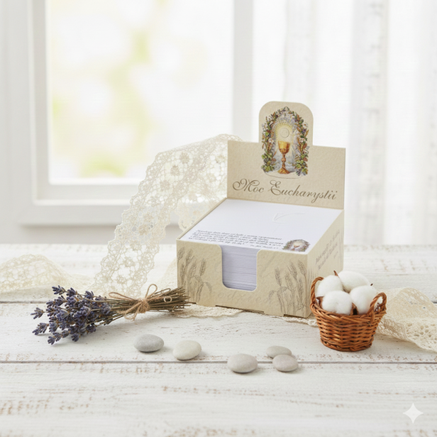 Moc Eucharystii – Notes biurkowy z sentencjami | Seria BOŻE ZIARNO