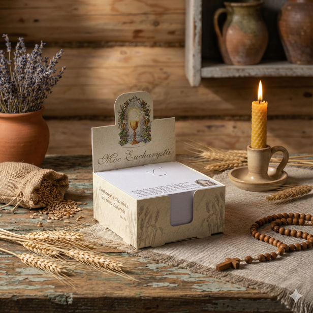 Moc Eucharystii – Notes biurkowy z sentencjami | Seria BOŻE ZIARNO