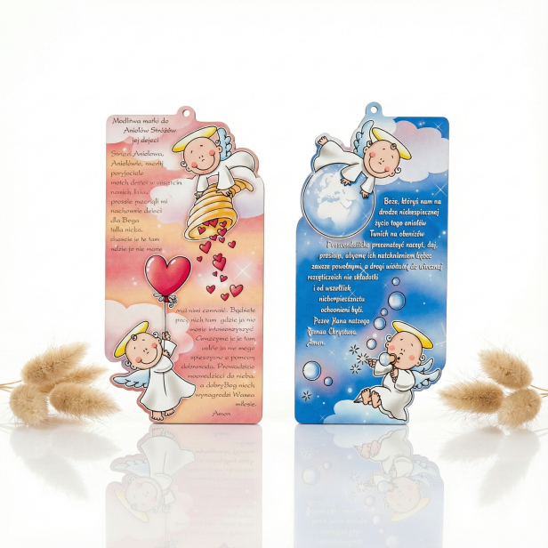 Obrazek na Chrzest z modlitwą – Pastelowa Pamiątka (2 kolory)