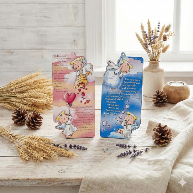 Obrazek na Chrzest z modlitwą – Pastelowa Pamiątka (2 kolory)