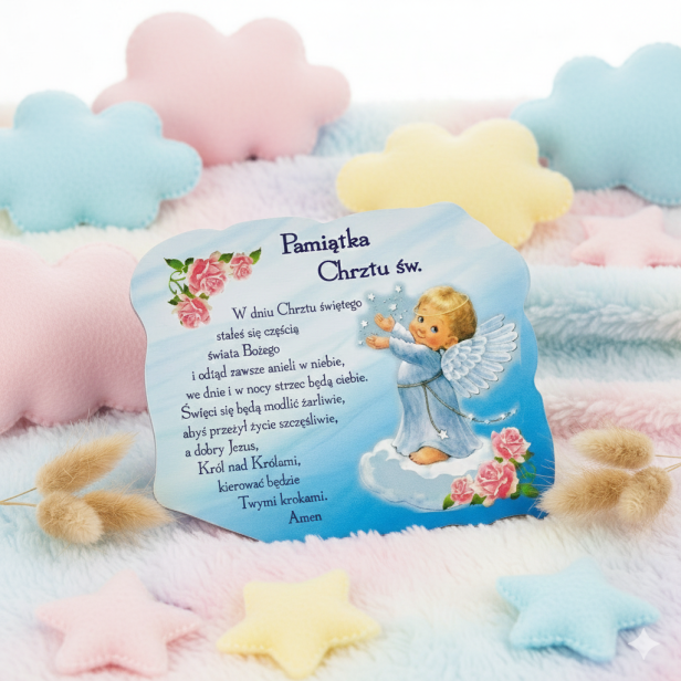 Magnes Pamiątka Chrztu Świętego – Elegancki Upominek Sakramentalny dla chłopca