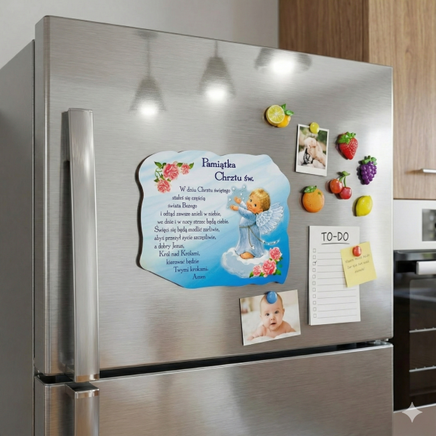 Magnes Pamiątka Chrztu Świętego – Elegancki Upominek Sakramentalny dla chłopca