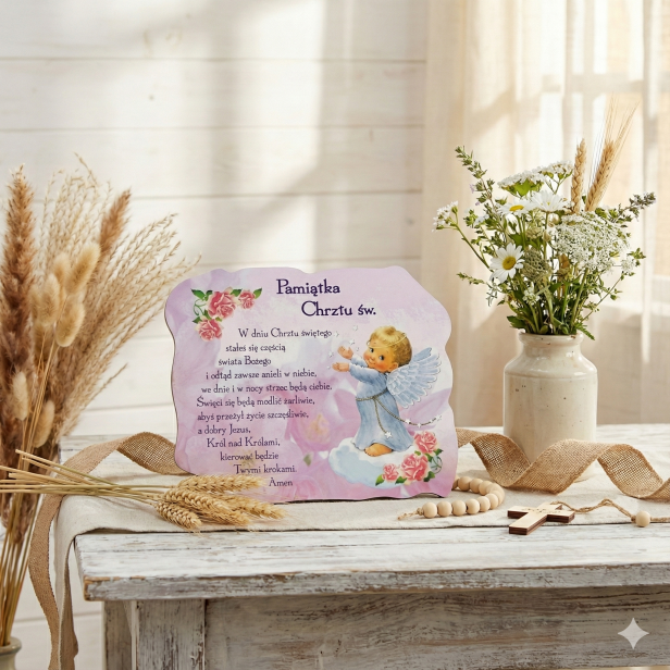 Magnes Pamiątka Chrztu Świętego – Elegancki Upominek Sakramentalny dla dziewczynki