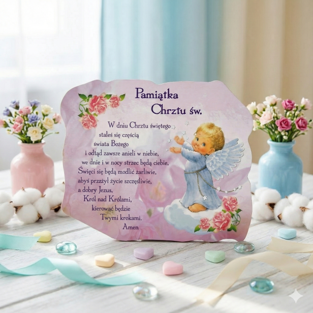 Magnes Pamiątka Chrztu Świętego – Elegancki Upominek Sakramentalny dla dziewczynki