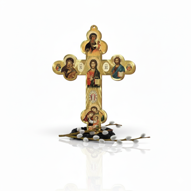 Krzyż ORTHODOX trójlistny – krzyż prawosławny z ikonami