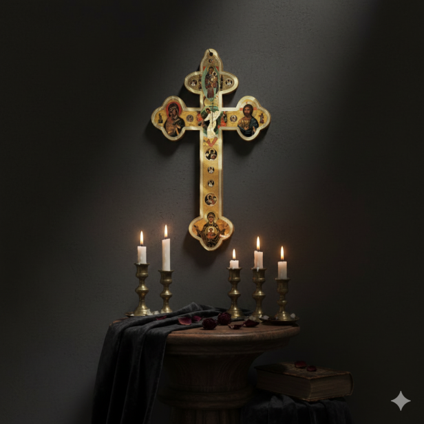 Krzyż ORTHODOX trójlistny – krucyfiks prawosławny