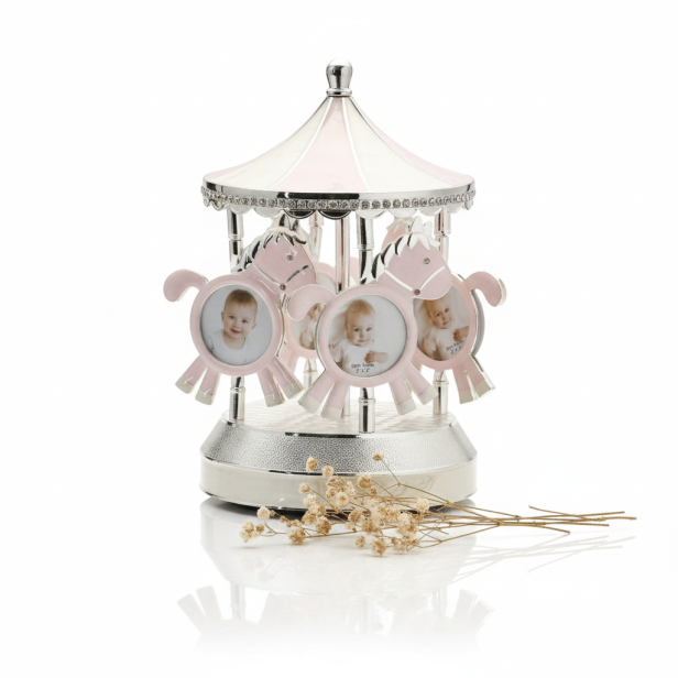 Pozytywka ze zdjęciami ‘Karuzela PINK’ | Linia BELTRAMI GIOIELLI™ – Pamiątka narodzin i dzieciństwa