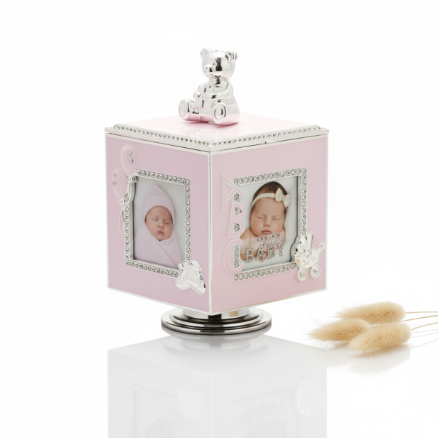 Szkatułka pozytywka PINK | Linia BAMBINO® – Pamiątka Chrztu, Roczku i Urodzin