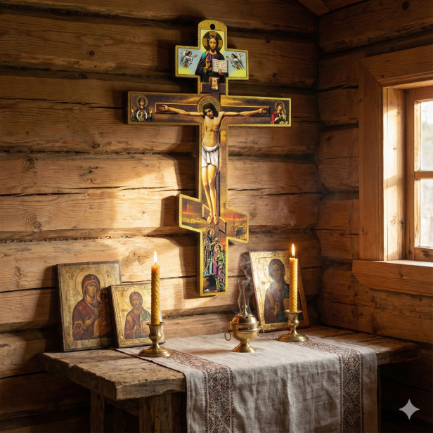 Krzyż ORTHODOX ośmioramienny – słowiański krzyż prawosławny