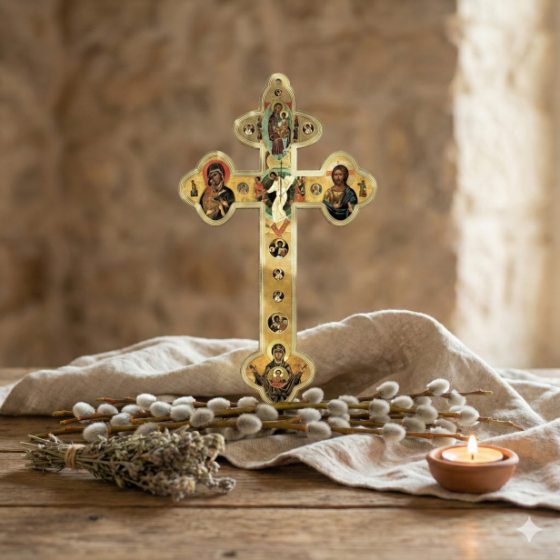 Krzyż ORTHODOX trójlistny – krucyfiks prawosławny