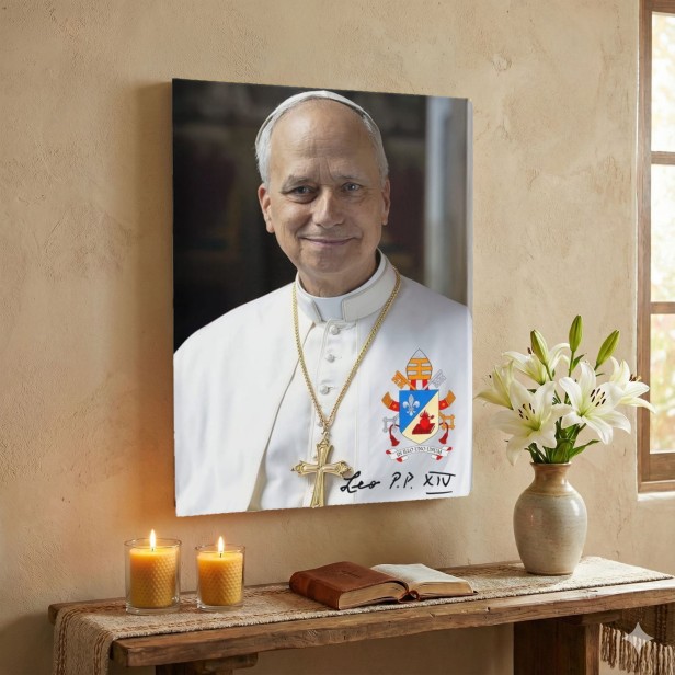 Obraz na płótnie Papież Leon XIV – portret Ojca Świętego | Linia SACRA CANVAS, 30×40 cm