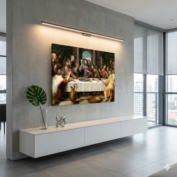 Obraz na płótnie Ostatnia Wieczerza – sakrament Eucharystii | Linia SACRA CANVAS, 40×30 cm