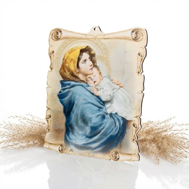 Obrazek pastelowy – Matka Boska z Dzieciątkiem „Miłość, która chroni i prowadzi”