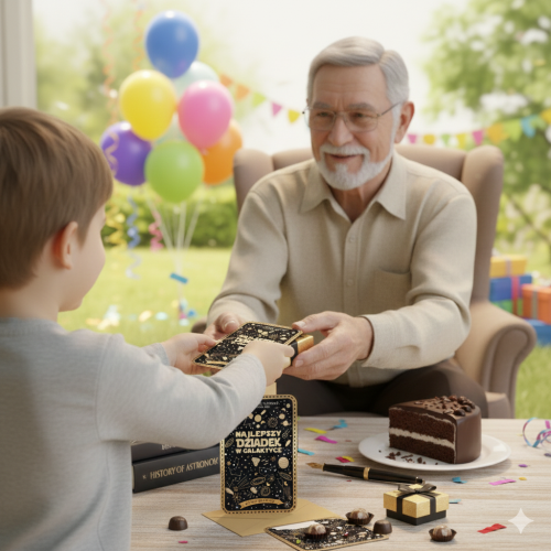Laurka na Dzień Dziadka z lusterkiem – Najlepszy Dziadek w Galaktyce (22 stycznia)