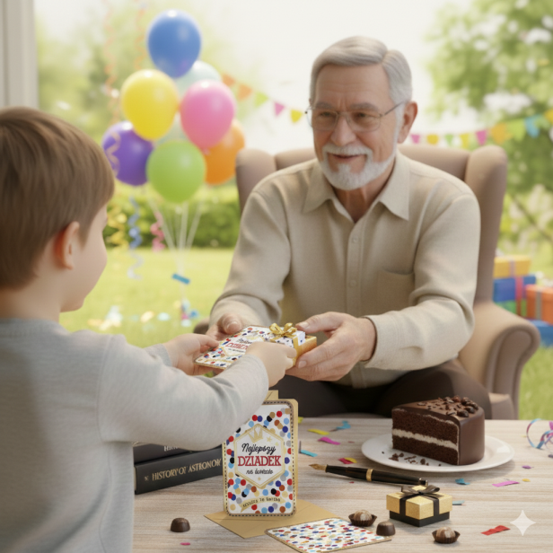 Laurka na Dzień Dziadka z lusterkiem – Najlepszy Dziadek na Świecie (22 stycznia)