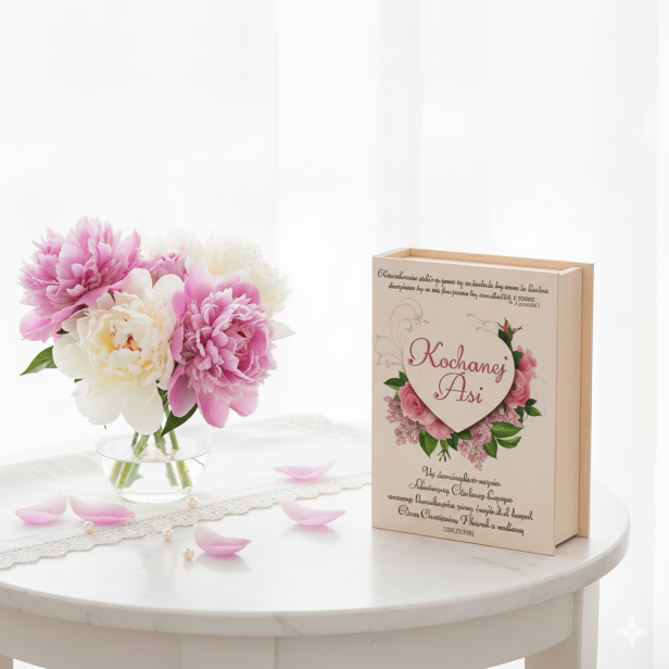 Biblia Pamiątkowa Chrztu Świętego w drewnianym pudełku EKO ♻ – nadruk Ink-Jet