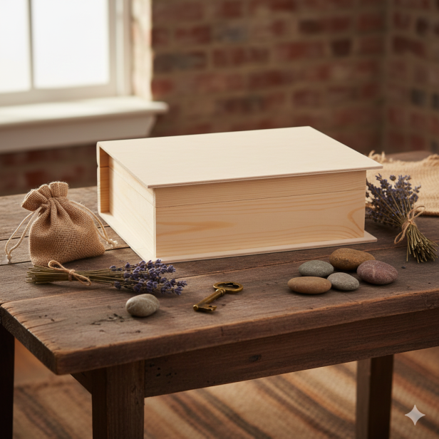 Drewniane pudełko z drewna lipowego 24×19×7,5 cm – LIPOWY BOX™
