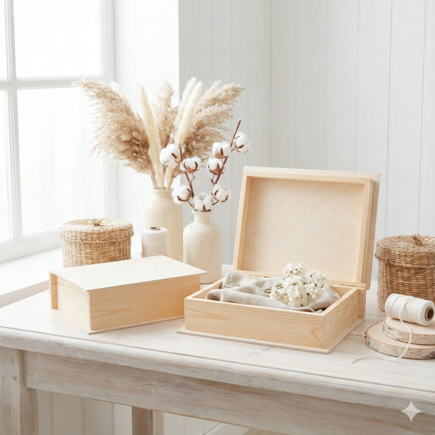 Drewniane pudełko z drewna lipowego 24×19×7,5 cm – LIPOWY BOX™