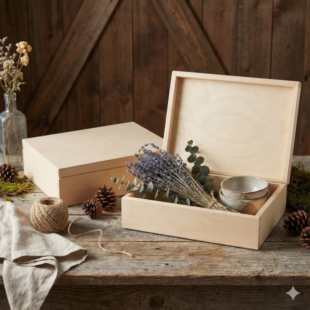 Drewniane pudełko z drewna lipowego 27,5×20,5×8 cm – LIPOWY BOX™