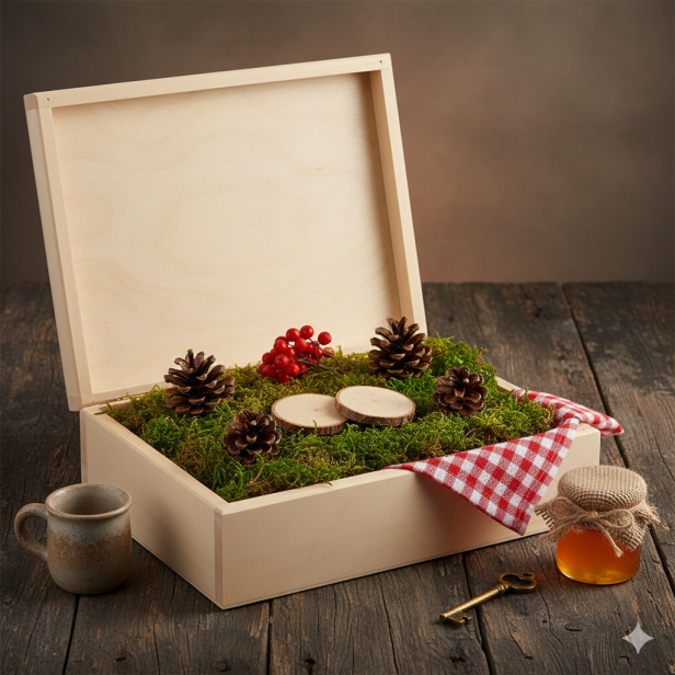 Drewniane pudełko z drewna lipowego 27,5×20,5×8 cm – LIPOWY BOX™