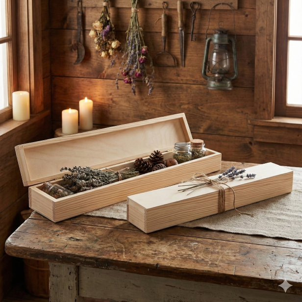 Drewniane pudełko z drewna lipowego 47×7×5,5 cm – LIPOWY BOX™