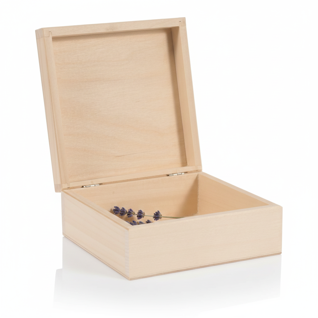 Drewniane pudełko z drewna lipowego 10×10×5 cm – LIPOWY BOX™