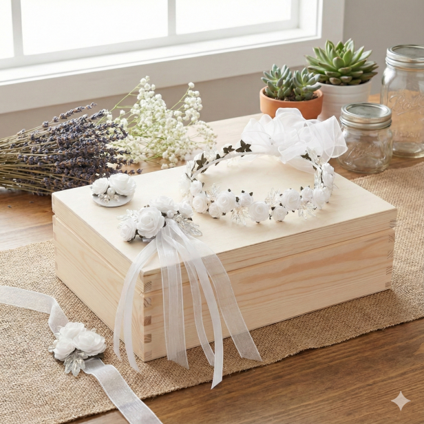 CORONA™ PEARL – komplet komunijny z wiankiem PREMIUM