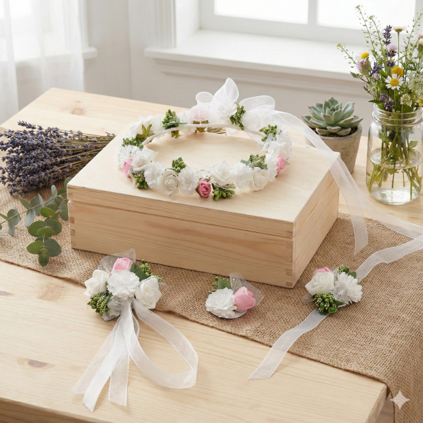 CORONA™ ROSA – komplet komunijny z wiankiem PREMIUM