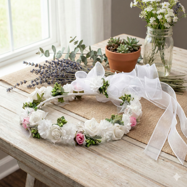 CORONA™ ROSA – komplet komunijny z wiankiem PREMIUM