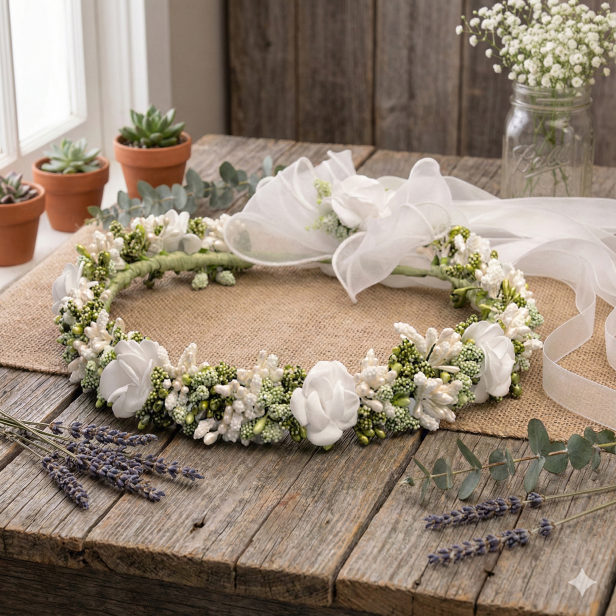 CORONA™ FLORA – komplet komunijny z wiankiem PREMIUM