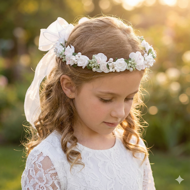 Wianek komunijny – Linia CORONA™ | Różana Delikatność