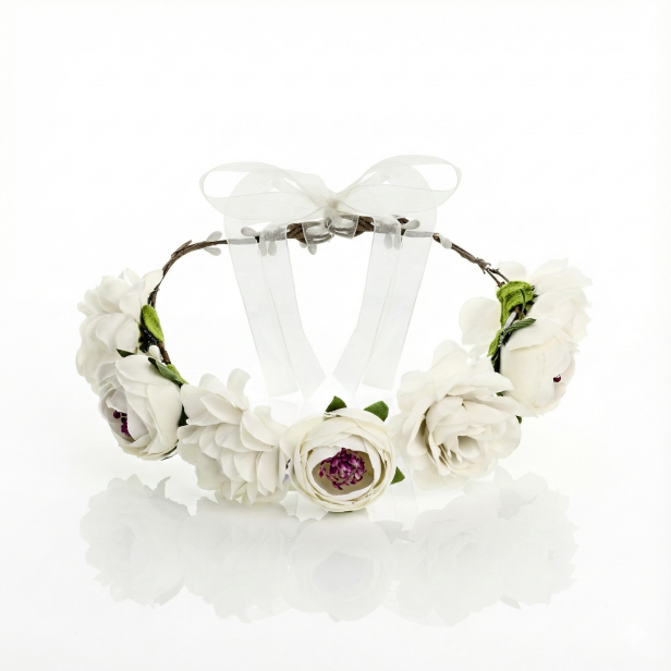 Wianek regulowany EKO ♻ - białe piwonie