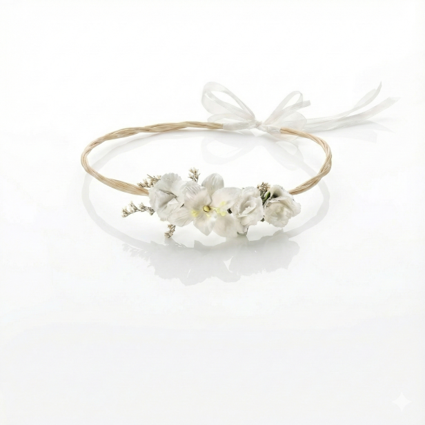 Wianek regulowany EKO ♻ – białe kwiaty