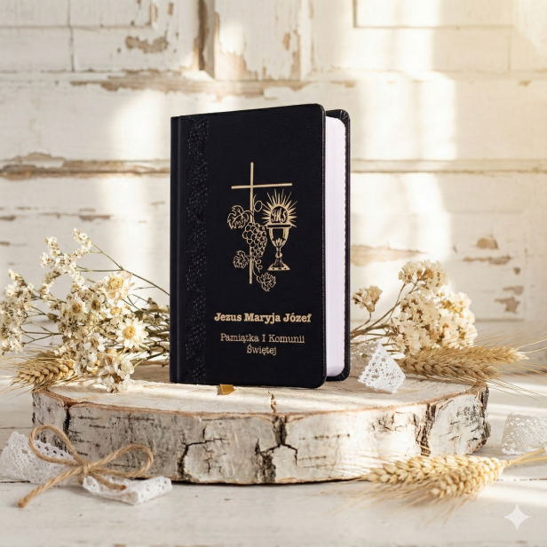Czarna książeczka komunijna – klasyczny modlitewnik z modlitwami